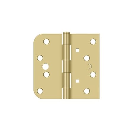 Deltana 4" x 4" 5/8" Radius Corner Plain Bearing Mortise Hinge - Pair Polished Brass / Brushed Brass