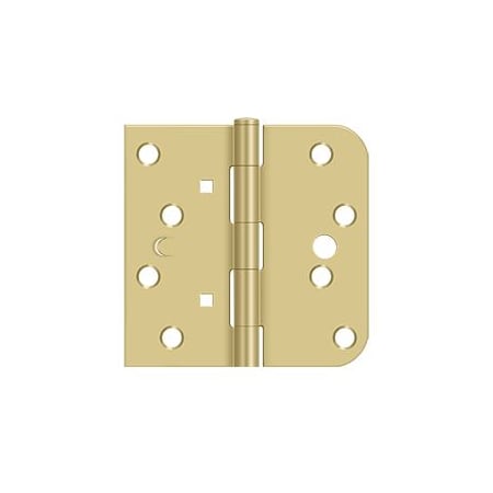 Deltana 4" x 4" 5/8" Radius Corner Plain Bearing Mortise Hinge - Pair Polished Brass / Brushed Brass