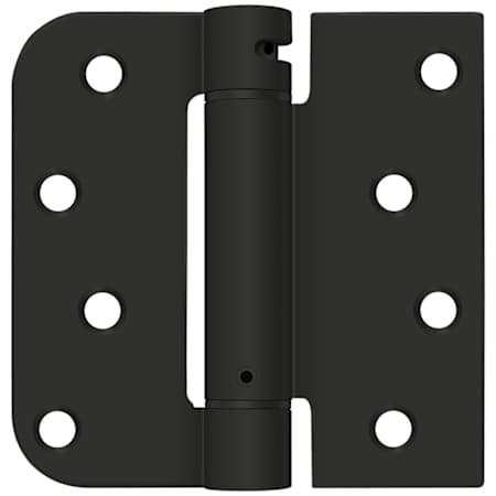 Deltana 4" x 4" Ball Bearing 5/8" Radius Corner, Square Corner Spring Hinge - Single Hinge Black