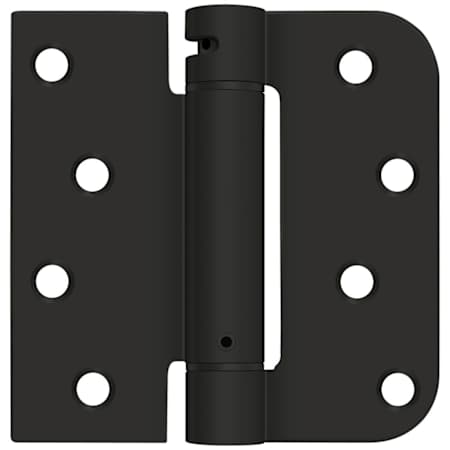 Deltana 4" x 4" Ball Bearing 5/8" Radius Corner, Square Corner Spring Hinge - Single Hinge Black