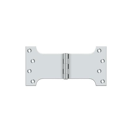 Deltana 4" x 8" Solid Brass Square Corner Plain Bearing Mortise Hinge - Pair Polished Chrome