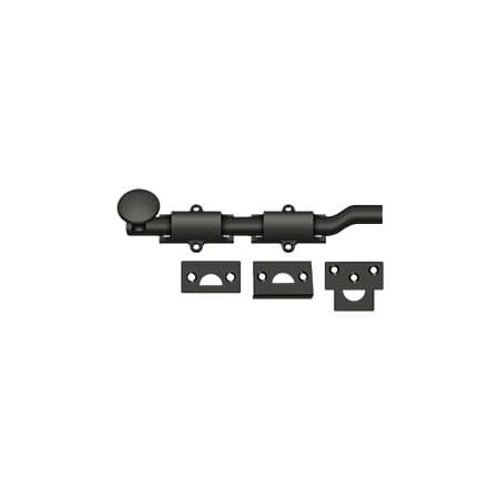 Deltana Solid Brass 6" Offset Surface Bolt Oil Rubbed Bronze
