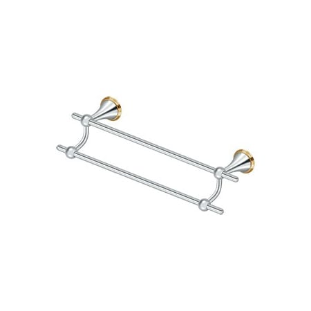 Deltana Solid Brass 24" Double Towel Bar Polished Chrome / Lifetime Polished Brass