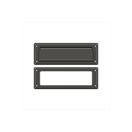 Deltana 8-7/8 Inch Wide Solid Brass Mail Slot with Interior Frame Oil Rubbed Bronze
