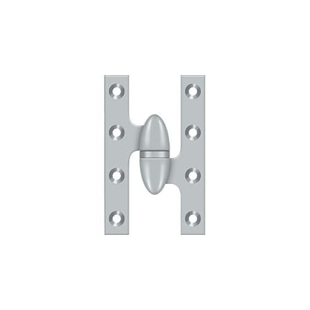 Deltana 5" x 3-1/4" Solid Brass Right Hand Olive Knuckle Hinge with Ball Bearing - 10 Pack Brushed Chrome
