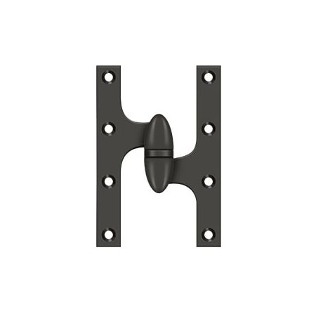 Deltana Solid Brass 6" x 4" Right Hand Olive Knuckle Hinge with Ball Bearing Oil Rubbed Bronze