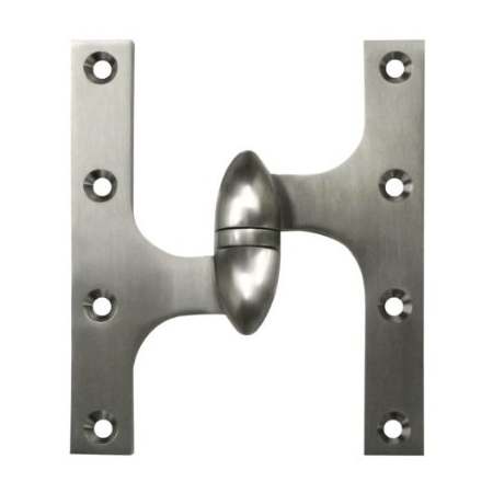 Deltana 6" x 5" Solid Brass Left Hand Olive Knuckle Hinge with Ball Bearing Satin Nickel
