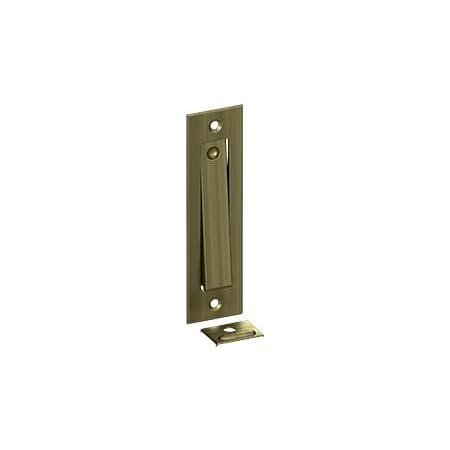 Deltana 4-5/8" Pocket Door Jamb Bolt Lock Antique Brass