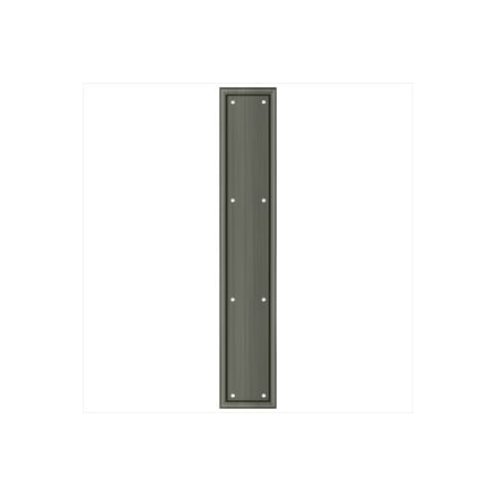 Deltana Commercial 3.5" x 20" Heavy Duty Solid Brass Framed Push Plate Antique Nickel