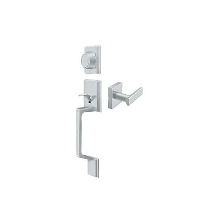 Deltana Highgate Dummy Set Handleset With Livingston Lever Bright Chrome