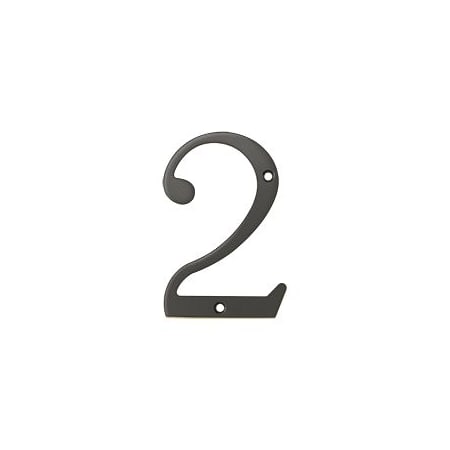 Deltana 4" Solid Brass Traditional House Number - #2 Oil Rubbed Bronze