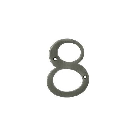 Deltana 4" Solid Brass Traditional House Number - #8 Antique Nickel