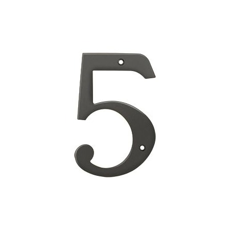 Deltana 6" Solid Brass Traditional House Number - #5 Oil Rubbed Bronze
