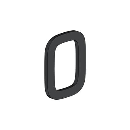 Deltana 4" Stainless Steel Address Number "0" with Risers Black