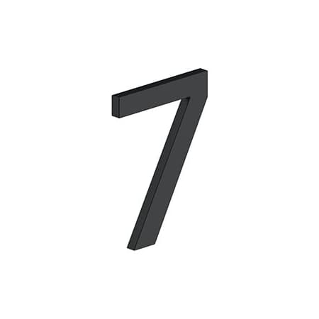 Deltana 4" Stainless Steel Address Number "7" with Risers Black