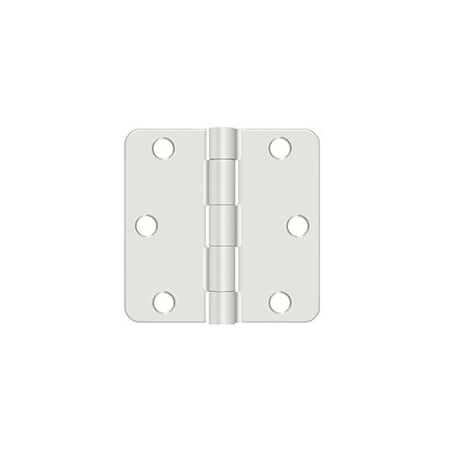 Deltana 3" x 3" Plain Bearing Mortise Hinge with 1/4" Radius Corner - Pair Prime Coated White