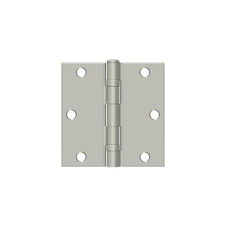 Deltana 3-1/2" x 3-1/2" Ball Bearing Square Corner Hinge - Pair Brushed Nickel