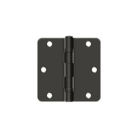Deltana 3-1/2" x 3-1/2" Ball Bearing 1/4" Radius Corners Mortise Hinge - Pair Oil Rubbed Bronze