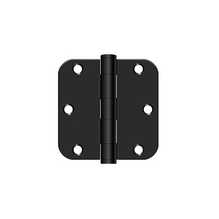 Deltana 3.5" x 3.5" Plain Bearing 5/8" Radius Corners Mortise Hinge - Pair Black