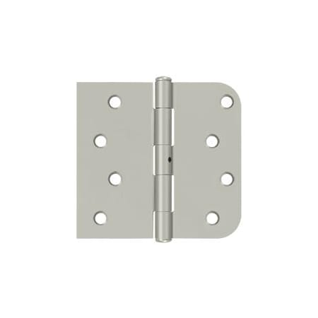 Deltana 4-1/4" x 4-1/4" Plain Bearing Square x 5/8" Radius Corner Mortise Door Hinge - Pair Brushed Nickel
