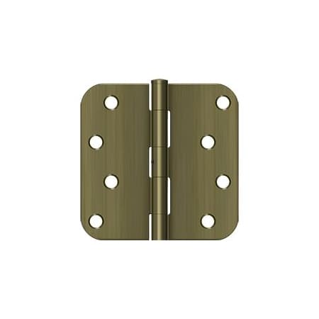 Deltana 4" x 4" Plain Bearing 5/8" Radius Corner Full Mortise Hinge - Pair Antique Brass