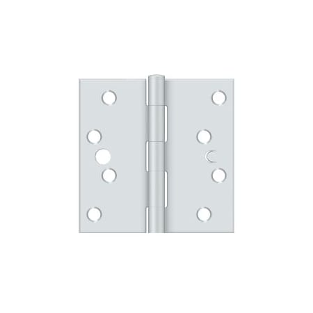 Deltana 4" x 4" Square Corner Plain Bearing Mortise Hinge - Pair Prime Coated White