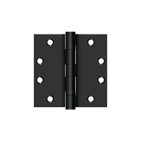Deltana Commercial 4-1/2" x 4-1/2" Square Corner Ball Bearing Mortise Hinge - Pair Black