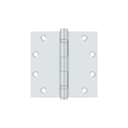 Deltana 5" x 5" Ball Bearing Square Corner Mortise Door Hinge - Pair Prime Coated White