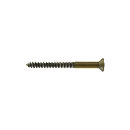 Deltana #12 x 2-1/2" Solid Brass Wood Screw - Single Antique Brass