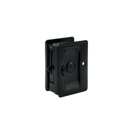 Deltana Solid Brass Privacy Pocket Door Lock| 3-1/4"|Adjustable Flat Black