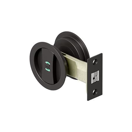 Deltana Sliding Door Round Privacy Lock with Round Rose Oil Rubbed Bronze
