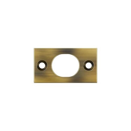 Deltana Solid Brass 1-3/4" x 1" Strike Plate for 6" Flush Bolt Antique Brass