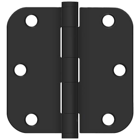 Deltana 3-1/2" x 3-1/2" Plain Bearing 5/8" Radius Corner Mortise Door Hinge - Pair Black