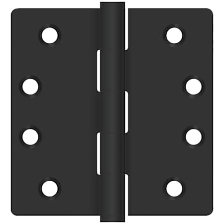 Deltana 4" x 4" Plain Bearing 1/4" Radius Corner Mortise Door Hinge - Pair Black