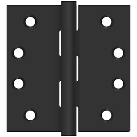 Deltana 4" x 4" Plain Bearing Square Corner Mortise Door Hinge - Pair Black
