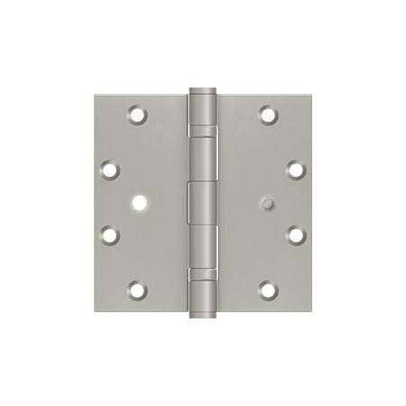 Deltana 5" x 5" Ball Bearing Square Corner Full Mortise Hinge - Pair Brushed Nickel