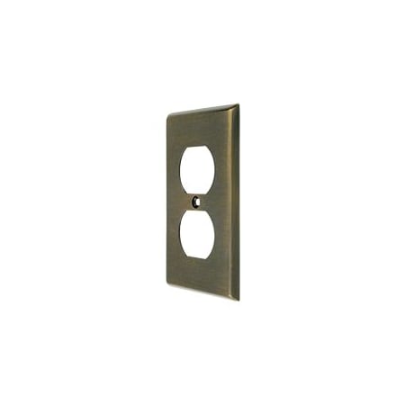 Deltana Double Outlet Switch Plates Antique Brass