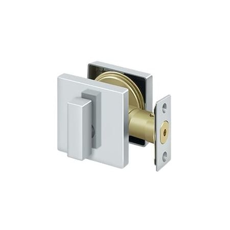 Deltana Elite Keyed Entry Single Cylinder Deadbolt with Square Rosette Bright Chrome