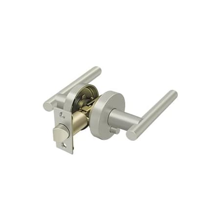 Deltana Mandeville Left Handed Privacy Door Lever Set with Round Rose Brushed Nickel