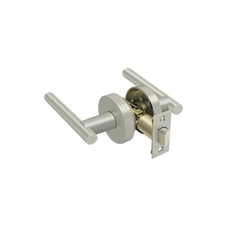 Deltana Mandeville Passage Door Lever Set with Round Rose Brushed Nickel