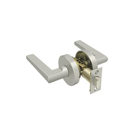 Deltana Portmore Passage Door Lever Set with Round Rose Brushed Nickel