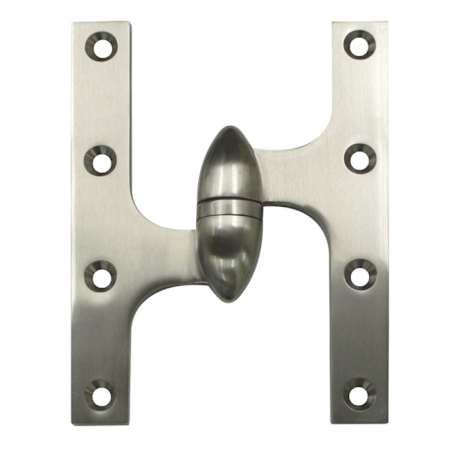 Deltana 6" x 4-1/2" Solid Brass Left Hand Olive Knuckle Hinge with Ball Bearing Antique Nickel