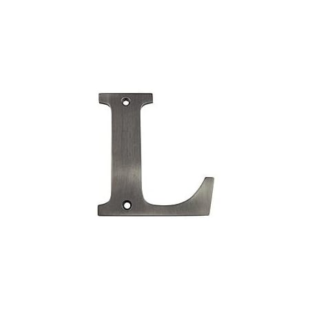 Deltana 4" Solid Brass Traditional House Letter L Antique Nickel