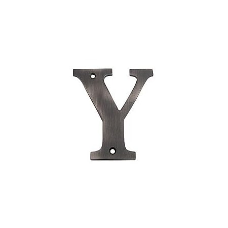 Deltana 4" Solid Brass Traditional Block House Letter - Y Antique Nickel
