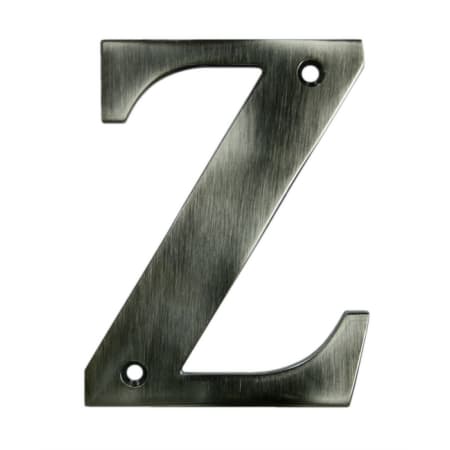 Deltana 4" Solid Brass Traditional Block House Letter - Z Antique Nickel