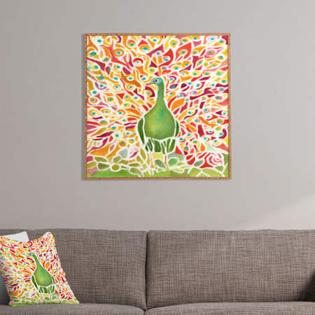 Deny Designs-Grove Peacock Framed Art Print-Additional View