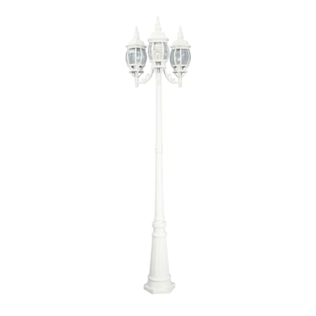 Designers Fountain 3 Light 84" 3 Head Post Lantern with Clear Beveled Glass White