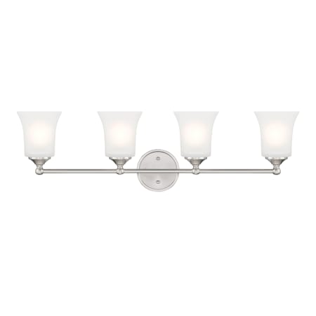 Designers Fountain Bronson 2 Light 32" Reversible Bathroom Vanity Light with Frosted Glass Shades Brushed Nickel