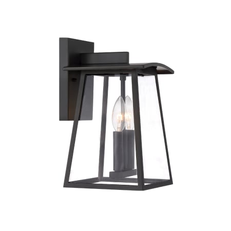 Designers Fountain Calderwood 2 Light 15" Tall Outdoor Wall Sconce with Clear Glass Shade Burnished Bronze