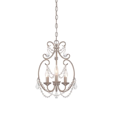 Designers Fountain Dahlia 3 Light 1 Tier Candle Style Chandelier Aged Platinum